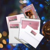 Pink Winter Setting Elegant Christmas  ラベル