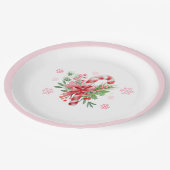 Pink Winter Snowflake Festive Candy Girl ペーパープレート (アングル)