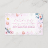 Pink Winter Snowflake Floral Books Baby Shower  エンクロージャーカード (正面)