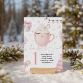 Pink Winter Table Number Card 台座サイン