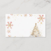 Pink Winter Tea Party Baby Shower Diaper Raffle エンクロージャーカード (裏面)