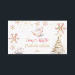 Pink Winter Tea Party Baby Shower Diaper Raffle エンクロージャーカード<br><div class="desc">Baby Is Brewing Pink Winter Tea Party Baby Shower Diaper Raffle Enclosure Card
Customized with your own text!</div>