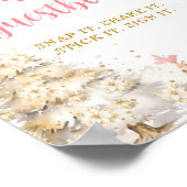 Pink Winter Tea Party Baby Shower Photo Guestbook ポスター (角)