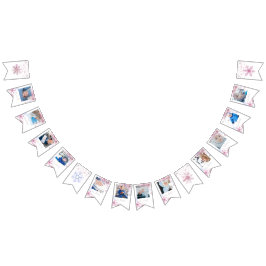 pink Winter Wonderland photo bunting banner バンティングフラッグ