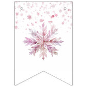 pink Winter Wonderland photo bunting banner バンティングフラッグ (第1の旗)
