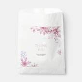 Pink Winter Wonderland Snowflake First Birthday フェイバーバッグ (正面)