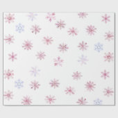 Pink Winter Wonderland Snowflake First Birthday  ラッピングペーパー (フラット)