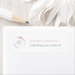 Pink Winter Wonderland Snowflake Return Address  ラベル