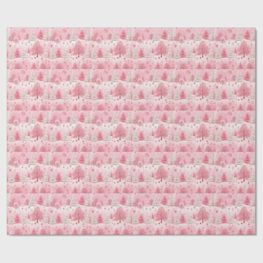 Pink Winter Wonderland Wrapping Paper ラッピングペーパー (フラット)