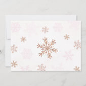 Pink Winter Woodland Animals Girl Birthday Photo サンキューカード (裏面)