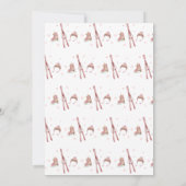 Pink Winter Woodland Après Bébé Ski Baby Shower  サンキューカード (裏面)