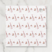 Pink Winter Woodland Après Bébé Ski Baby Shower フェイバータグ (裏面)