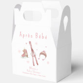 Pink Winter Woodland Après Bébé Ski Baby Shower フェイバーボックス (見開き)