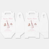 Pink Winter Woodland Après Bébé Ski Baby Shower フェイバーボックス (見開き)