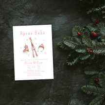 Pink Winter Woodland Après Bébé Ski Baby Shower 