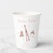 Pink Winter Woodland Après Bébé Ski Baby Shower  紙コップ (裏面)