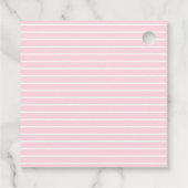 Pink Winter Woodland Skate Penguin Baby Shower  フェイバータグ (裏面)