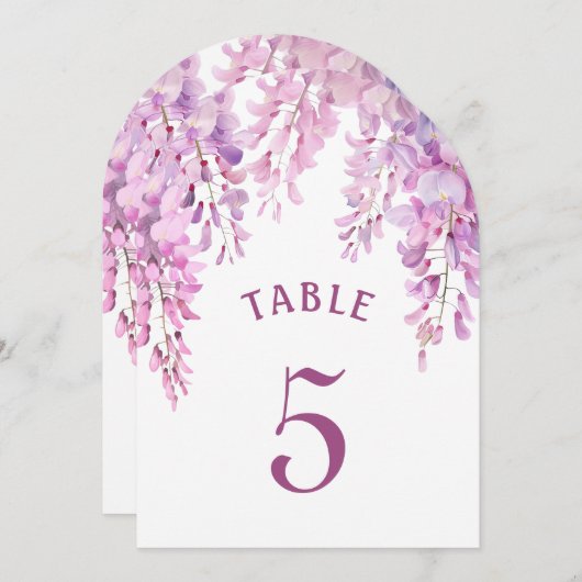 Pink Wisteria Arch Table Number 招待状 (正面/裏面)
