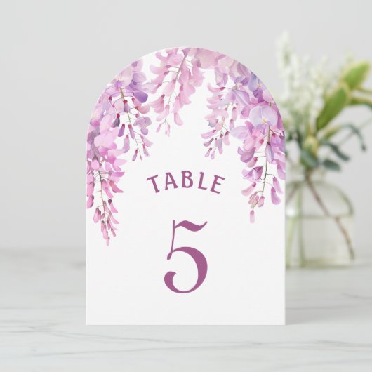 Pink Wisteria Arch Table Number 招待状 (スタンド正面)