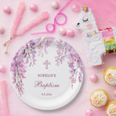 Pink Wisteria Baptism ペーパープレート (パーティー)