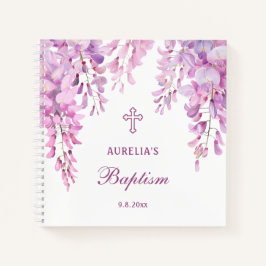 Pink Wisteria Baptism Guest Book ノートブック