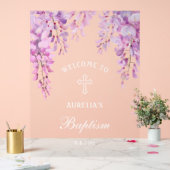 Pink Wisteria Baptism Welcome アクリルサイン (ウェディング)