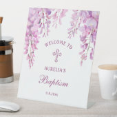 Pink Wisteria Baptism Welcome 台座サイン (インサイチュ)