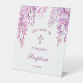 Pink Wisteria Baptism Welcome 台座サイン (正面)