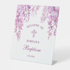 Pink Wisteria Baptism Welcome 台座サイン