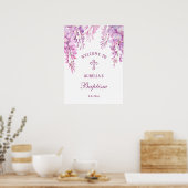 Pink Wisteria Baptism Welcome Poster ポスター (キッチン)
