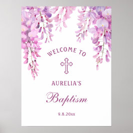 Pink Wisteria Baptism Welcome Poster ポスター