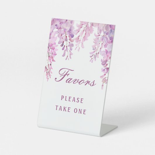 Pink Wisteria Favors Pedestal Sign 台座サイン (正面)
