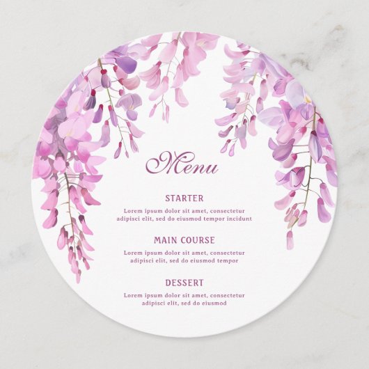 Pink Wisteria Round メニュー (正面)