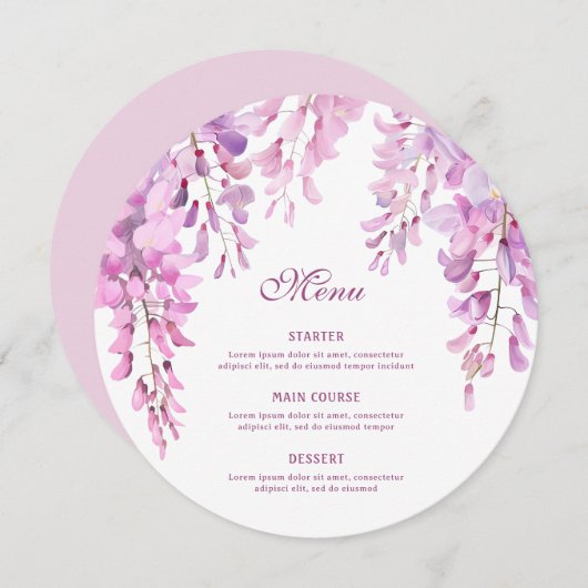 Pink Wisteria Round メニュー (正面/裏面)