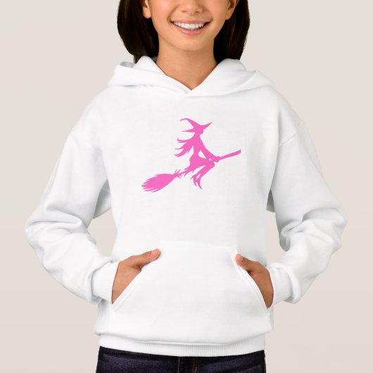 Pink Witch on a Broom T-Shirt – Magical & Fun (正面)