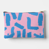 Pink with Blue Brushstroke Pattern  アクセサリーポーチ (裏面)
