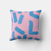Pink with Blue Brushstroke Pattern クッション (裏面)
