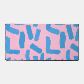 Pink with Blue Brushstroke Pattern  デスクマット (正面)