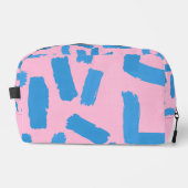 Pink with Blue Brushstroke Pattern  ドップキット (正面)