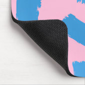 Pink with Blue Brushstroke Pattern  マウスパッド (コーナー)