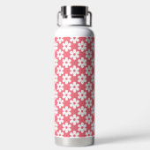 PINK WITH WHITE DAISY FLOWERS ウォーターボトル (背面)