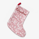 Pink Woodland Christmas Stocking スモールクリスマスストッキング (正面 (吊り時))
