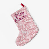 Pink Woodland Christmas Stocking スモールクリスマスストッキング (裏面 (吊り時))
