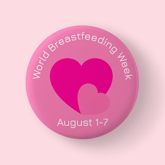 Pink World Breastfeeding Week Button 缶バッジ