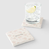 Pink World Map ストーンコースター (横)