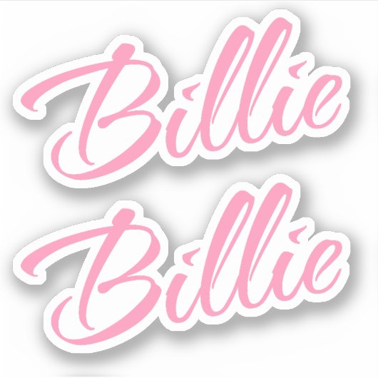 Pink x2のBillie装飾名 シール (正面)