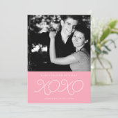 Pink XOXO Valentine's Dayフォトカード シーズンカード (スタンド正面)