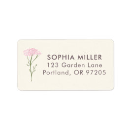Pink Yarrow Botanical Personalized ラベル