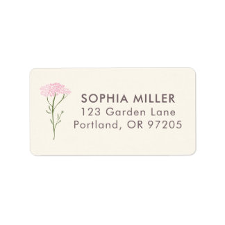 Pink Yarrow Botanical Personalized ラベル