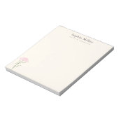 Pink Yarrow Wildflower Personalized Botanical ノートパッド (回転)